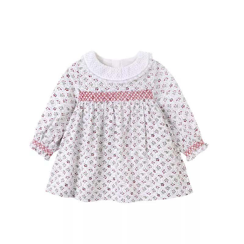 Good Quality Kids Clothes Smocked Printing Girls Dresses