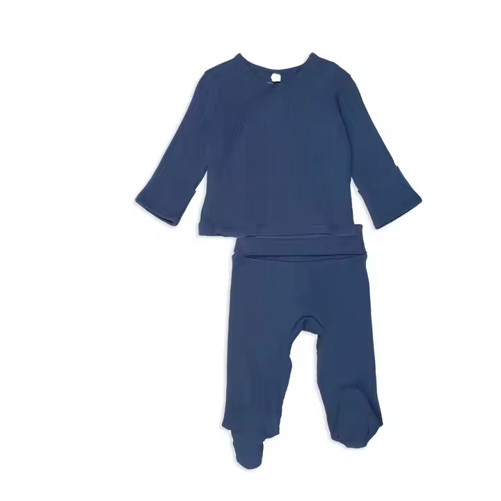 Baby footed pajamas 2 pcs set pants set pajamas pullover winter style pajamas manufacturer customization