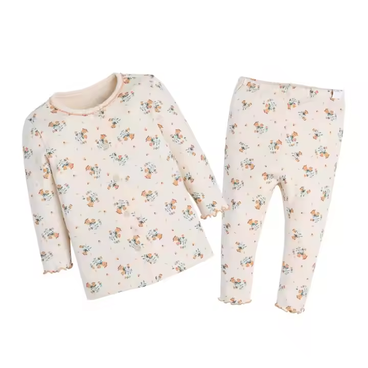 Casual Striped Bamboo Pajamas for Girls Summer Woven Fabric Comfy Dress Pajamas for 12-Year-Olds