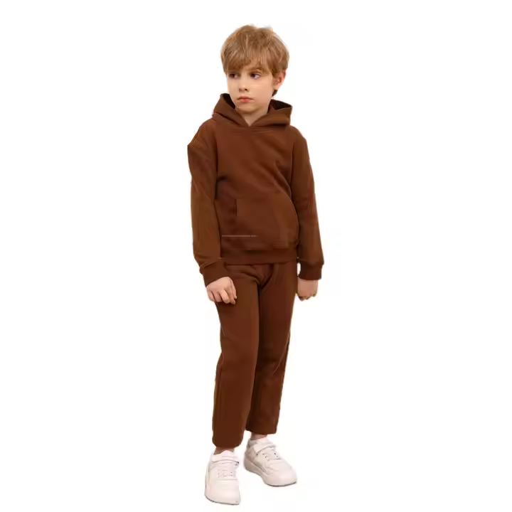 Custom embossed / embroidery / printed child children clothes boy's children clothing sets sweatshirt kids jogger hoodie set