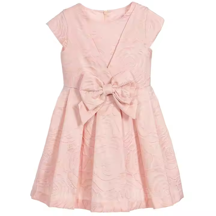 2025 Sleeveless Summer Kids Luxury Clothing Girl's Clothing O-Neck Collar Bow Summer Party Dress For Girl