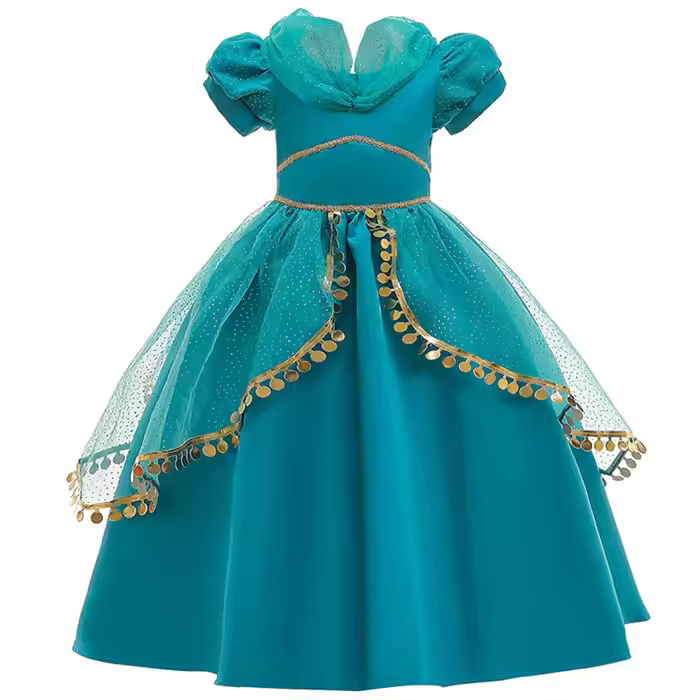 Princess Dress Custom Made Jasmine Princess Dress For Girl Party Ball Gown Kids Fancy Style Frock
