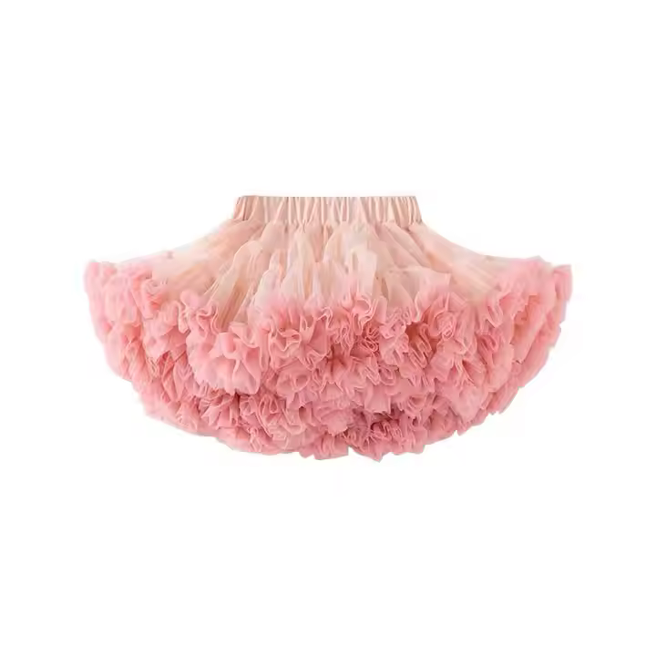 Pink Cute Children's Skirts Girls Mini Tulle Skirt Toddler Birthday Tutu Dress For Kids Baby Girl With Floral Peplum