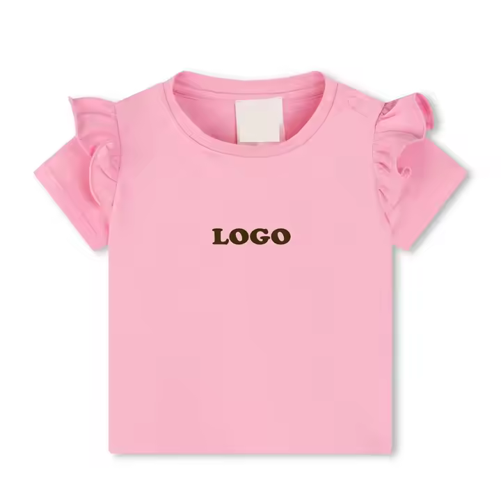 kids boys t shirts summer top kids clothing Short sleeve latest design fancy pink girls kids t-shirts