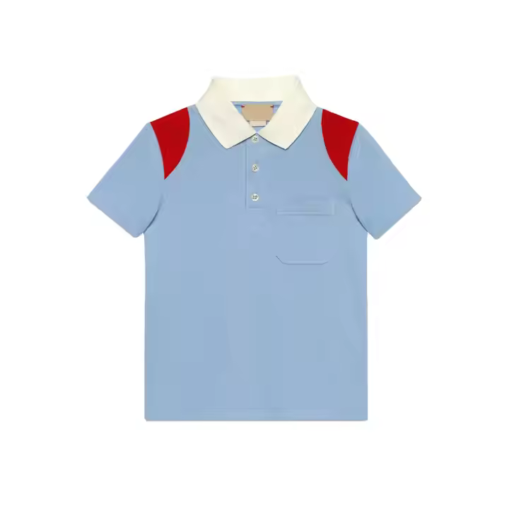 Wholesale custom summer kids toddler clothing boys cotton knitted baby short sleeve color block polo shirts children's t-shirts