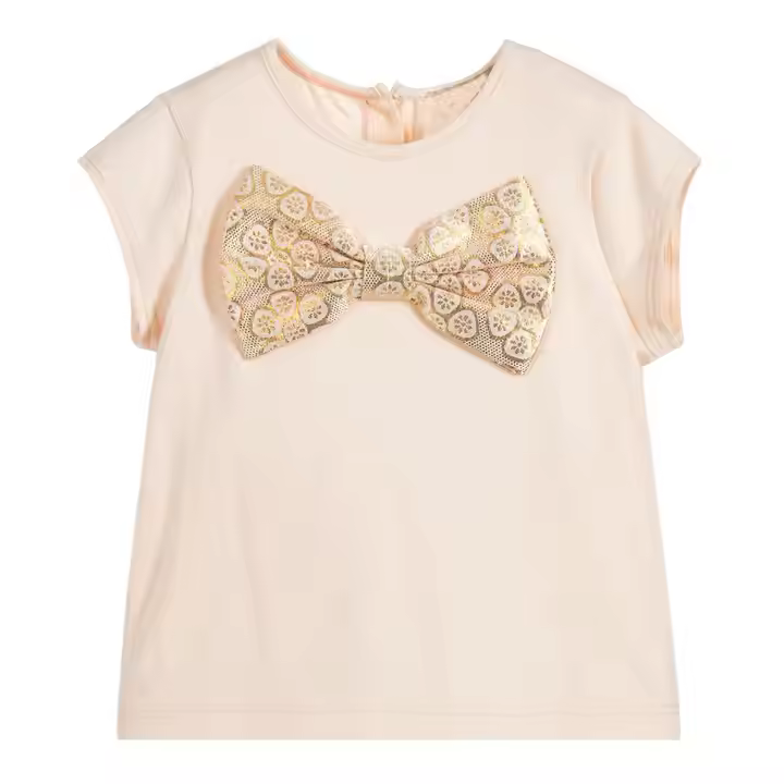 Hot selling Fashion design cute young sweet girl t-shirt with bow