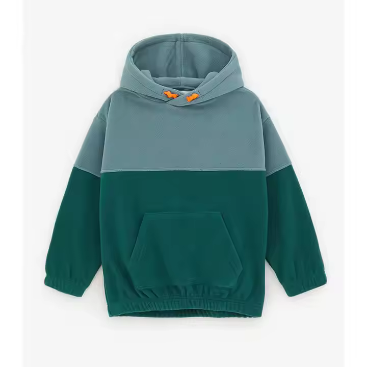 Custom brand name two tones polar fleece hoodie for young boys