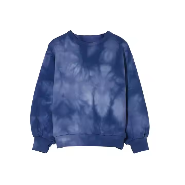 Autumn tie dye blue colored young boy's sweatshirt pullover