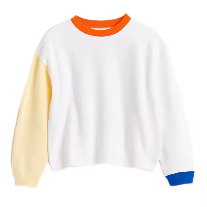 Gaoteng garment contrast color child long sleeves sweatshirt girl tshirts
