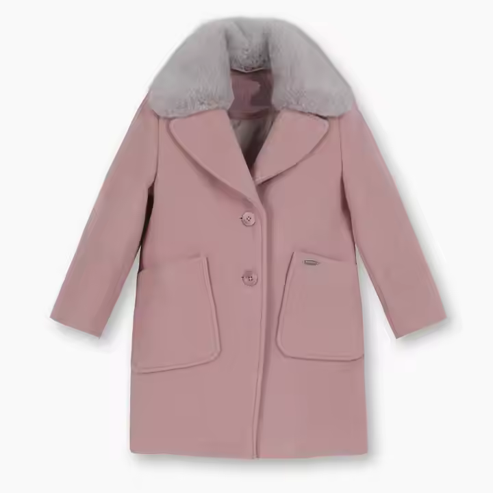 children long coats girls kids winter coats with fur collar