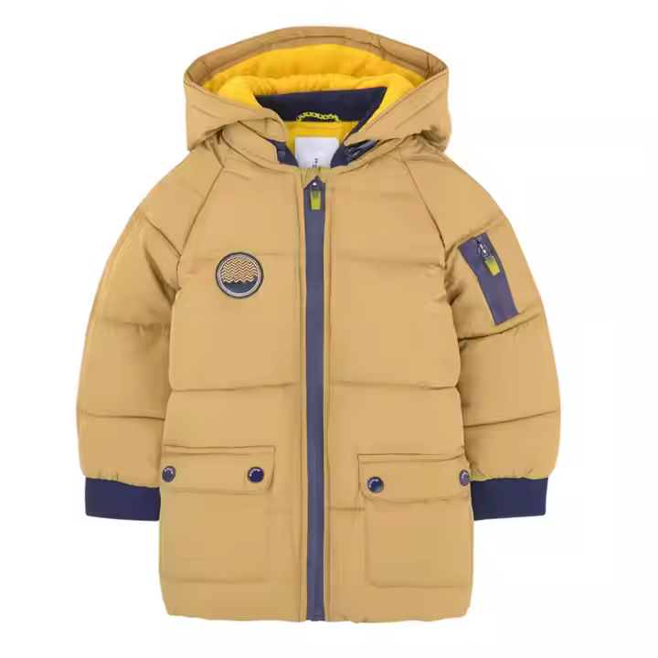 Guangzhou garment factory kids clothes winter fleece coat baby boys coat with hood Kids Outerwear