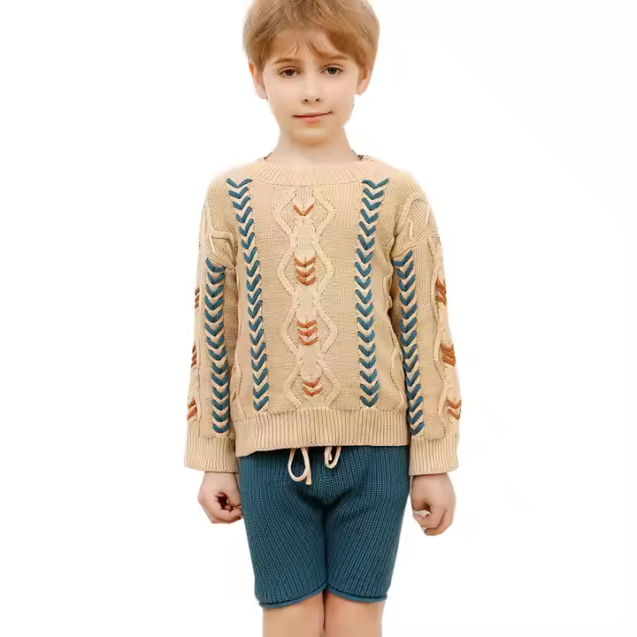 Guangzhou Manufacturer Private Customized Brand Labels Pullover Christmas Kid Knitwear Pull Over Children Sweater Boys