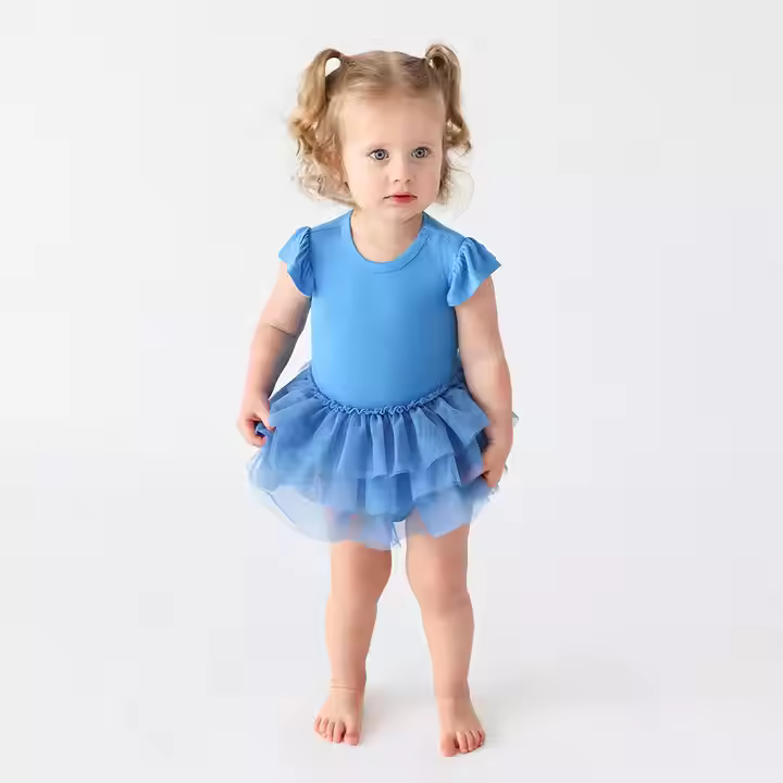 Customized Baby Girl Clothes 0-3 Months Jersey Baby Cotton Rompers With Tutu Skirts Organic Cotton Bamboo Baby Clothes