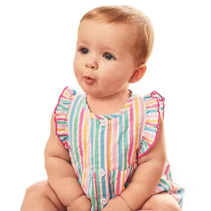 OEM ODM Reliable Garment Manufacturer Colorful Stripes Baby Leotard Girl Rompers