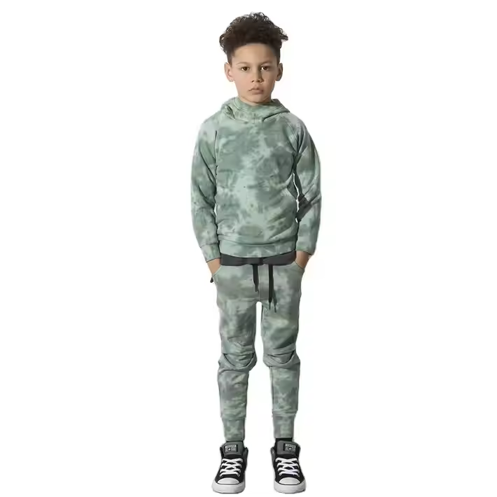 OEM Fashion Tie Dye French Terry Sweatshirt Baby Kids Boy Clothing Set Kids Set Clothing