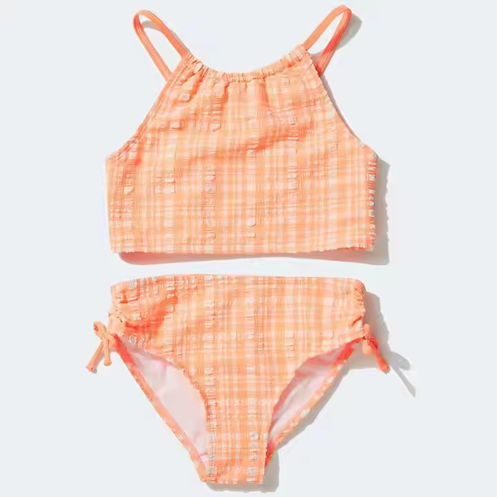 2025 Summer Hot Sale Kid Sleeveless Bikini Baby Girl Two Piece Kid Swimwear Cute Kids Swimsuits Custom logo Beachwear for Girls