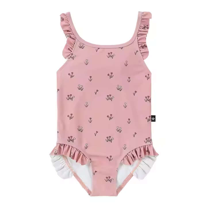 Girls' Fashion One-Piece Print Swimsuit for Children Aged 8 to 12 Years Old