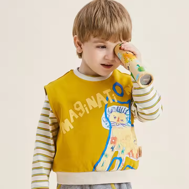 Simple One-Piece Kids Tank Top for Girls Age Group Children Print Pattern