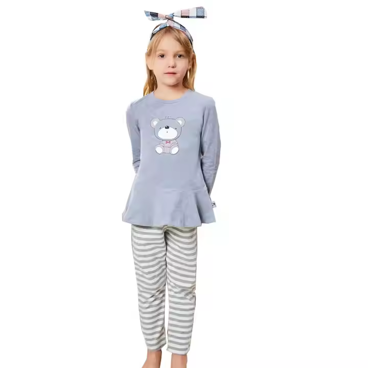 Private Label Cotton High Quality With Printing Custom Pajamas for Girls Girls Pajamas