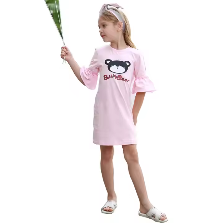 OEM Confortable Cotton Girls Pajamas Night Dress for Girl