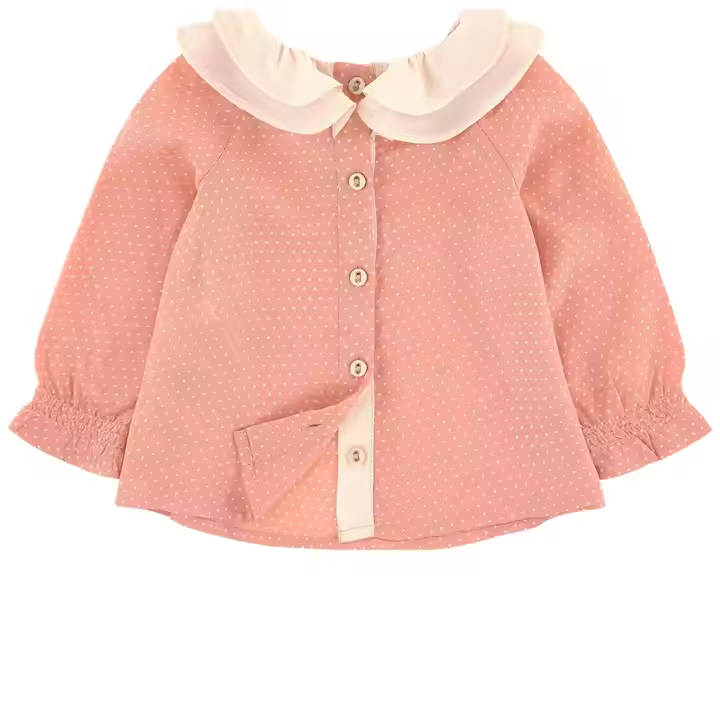 Long Sleeve Blouse Spring Fall Tops for Girls Cute Ruffled Blouse
