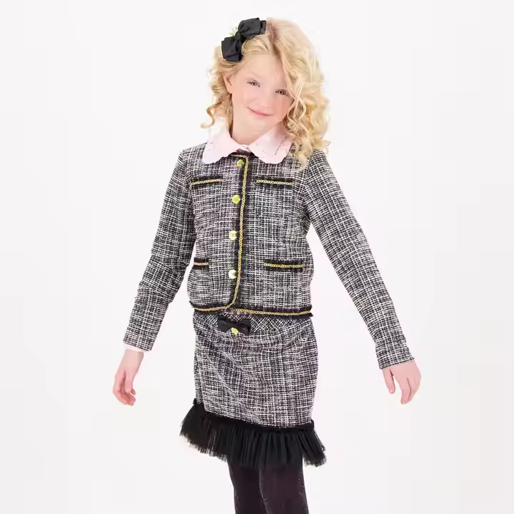 Hot Selling Chic Girls Two-Piece Kids Knitted Jacket Shorts Set Economic Design Parties Summer Made Cotton Baby Girls' Clothes