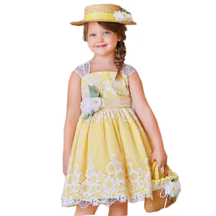 girls flower white dress