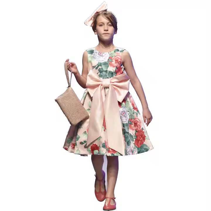 Flower Bloom Girls Autumn Dresses Pictures for Children Gown