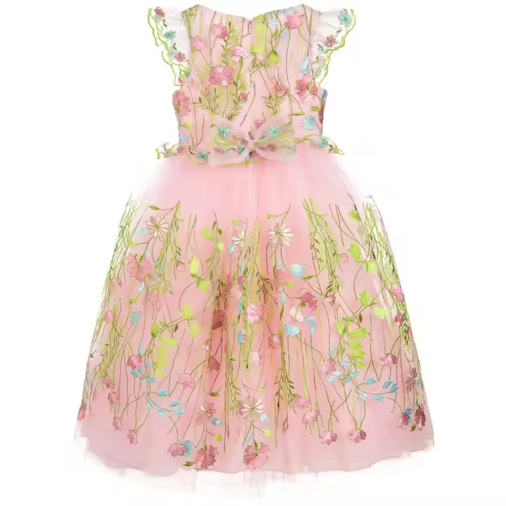 girls flower white dress