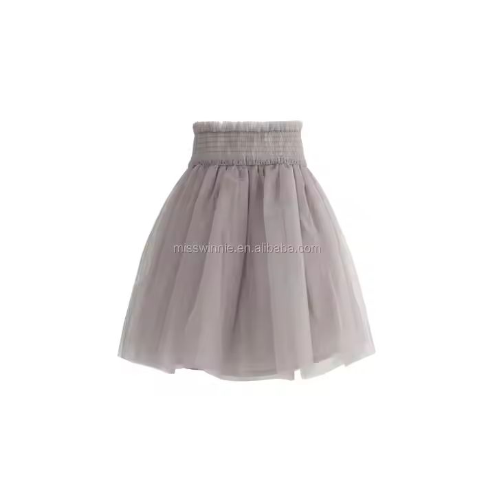 Kids Girl Mini Skirt Tulle Fabric Pure Pattern Casual Style Children Boutique Clothing