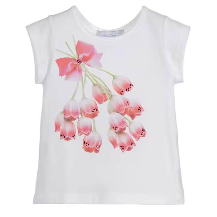girls flower white dress