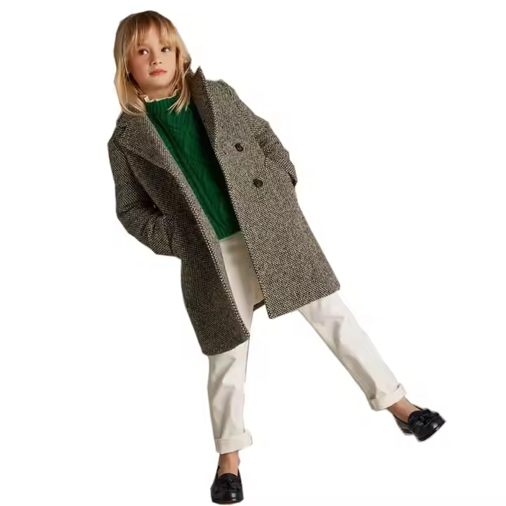 Winter Overcoat Girls Long Sleeve Kids Quality Long Warm Coat Wool Trench Coats for Children