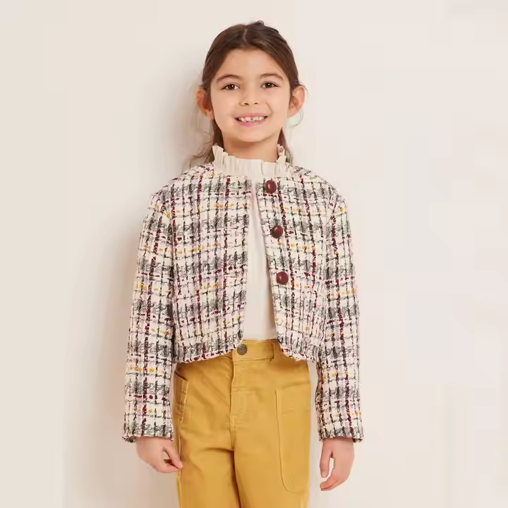 Girls' Tweed Jacket Children's Fashion Outerwear and Clothing Little Girl's Stylish Jackets
