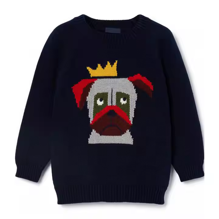 Knit Sweater Designer Kids Clothes China Cute Dog Baby Boy Warm Wear Wholesale