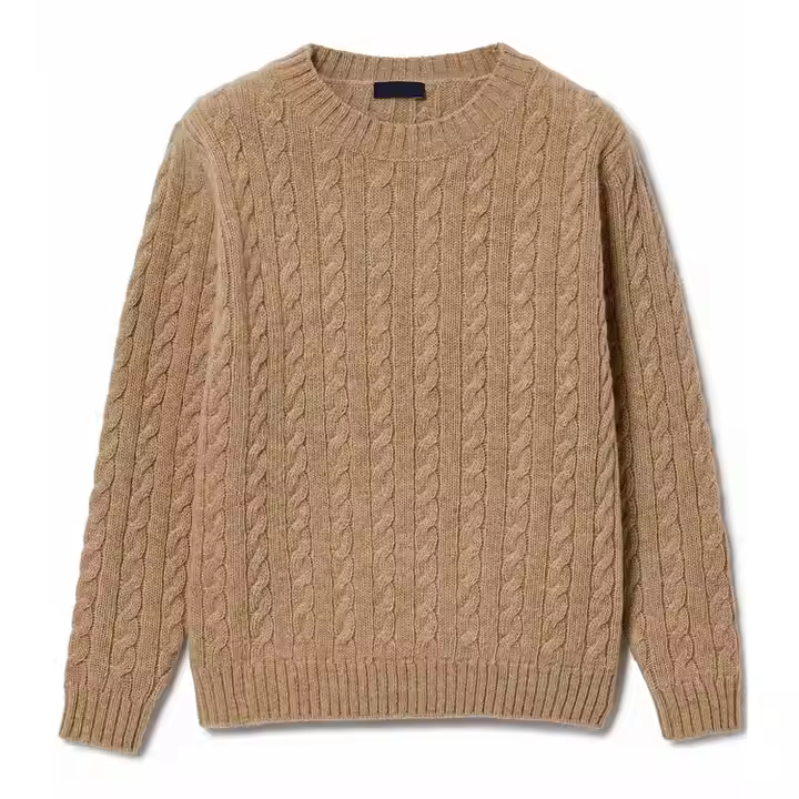 Brown Color Long Sleeve Custom Sweater Pure Color Baby Girl and Boy Knit Sweaters