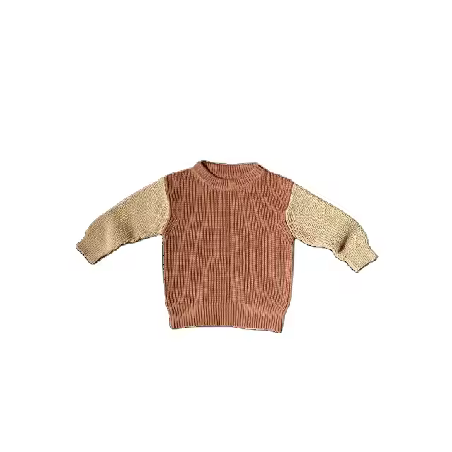 New Arrival Toddler Infant Baby Girl Boy Knit Sweater Warm Patchwork Pullover Sweaters Fall Winter Tops
