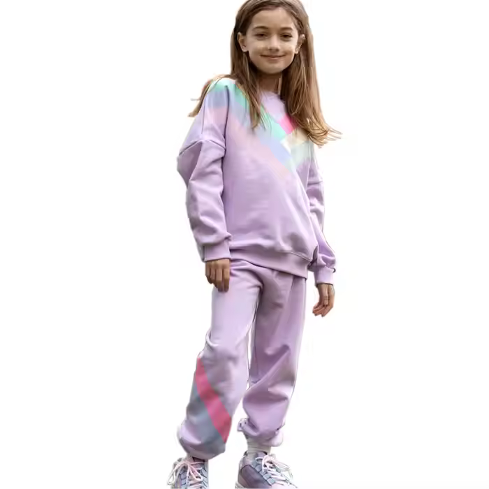 Girls Sweatshirt Suit Customized Multiple Colors logo Sweatshirt and Jogger Girls Clothing Sets