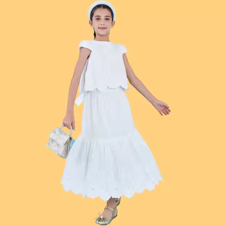 girls flower white dress