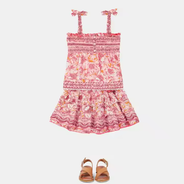 girls flower white dress