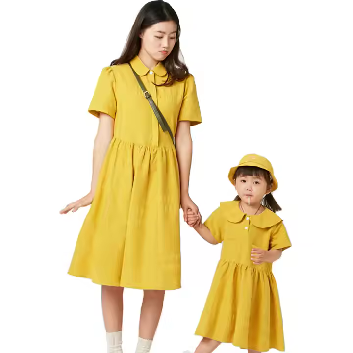 Hot Sales Wave Piont Printed Mother Daughter Matching Clothing Family Matching Clothing Girl Kids Skirt