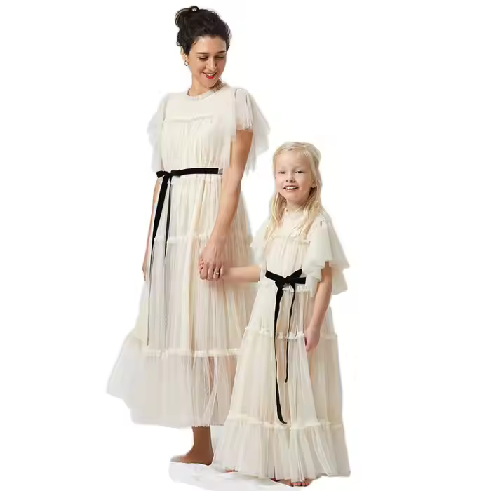 Mother and Child Dress Kids Cloths Mother Daughter Lace Dress Mommy and Me Outfits