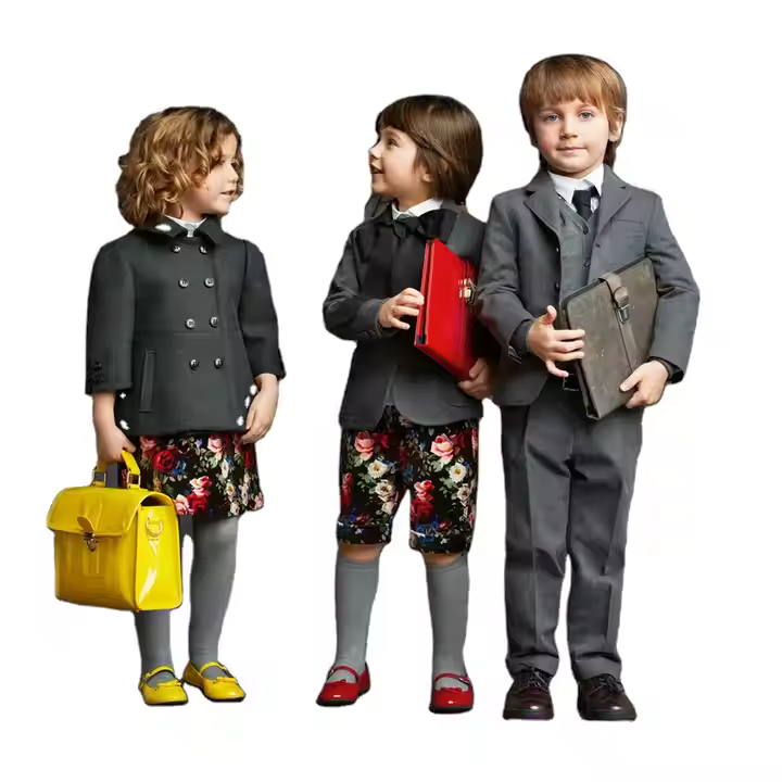 Kids Uniform School Set Jacket Trouser Skirt Suits Set Guangzhou Manufacturer Quality Custom