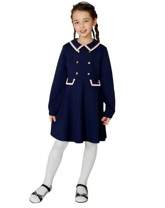 Customized Girls School Uniform Kids Dress Girls Wholesale Clothes Girls Kids School Uniform