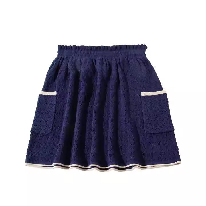 New Girls Casual Skirts Customized Logo Summer Skirts Kids Girl Thin Knit Cotton Sweater Skirts Lovely Girls
