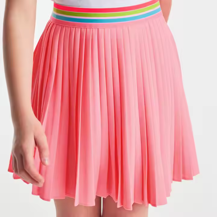 Custom Casual Tennis Skirts for Girls Sport Style Pleated Skirts for Children Solid Pattern From Factory