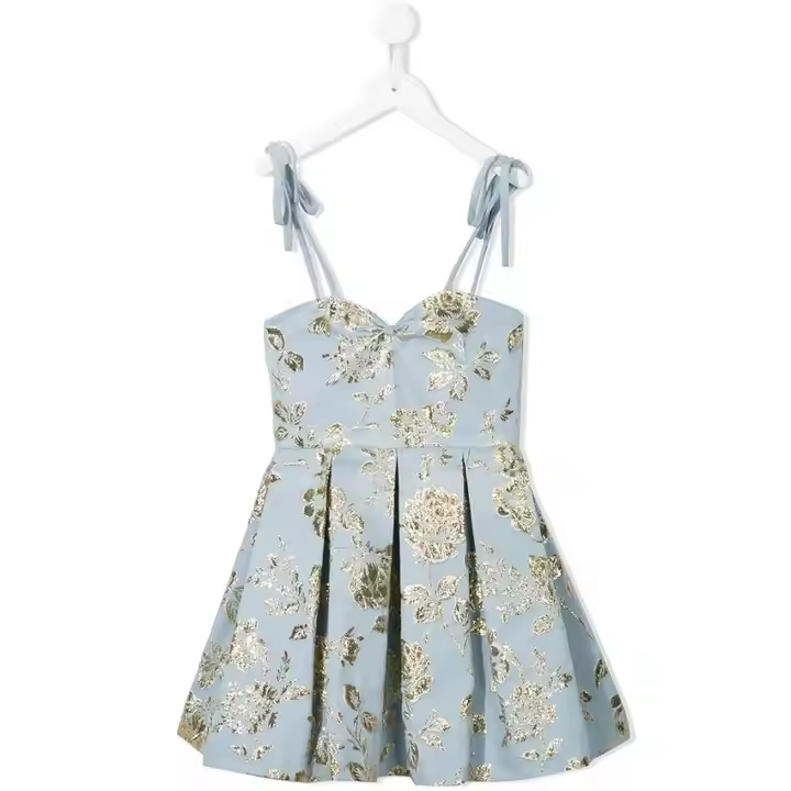 Kids Girls Jacquard Slip Dress Folded Skirt Cotton Inside Clothes Customization Collection