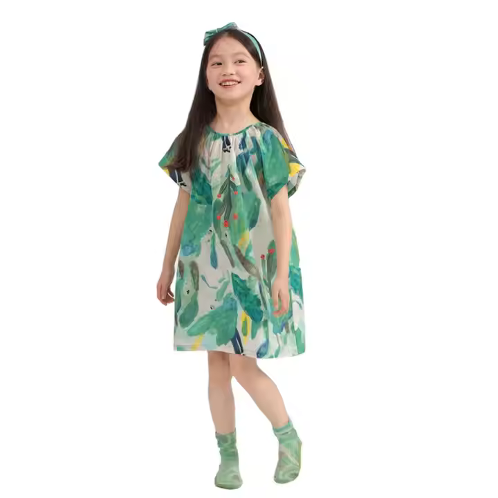 2024 Vintage Elegant Long Sleeve Baby Dress for Girls Solid Pattern Bow Decoration for Winter Season for Children Aged 12 Years