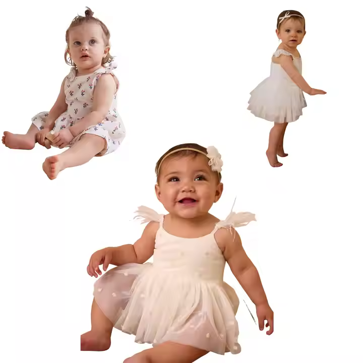 2025 New Design Baby Dress Lovely Summer Infant Baby Girl Ruffle Camisole Printing Dress
