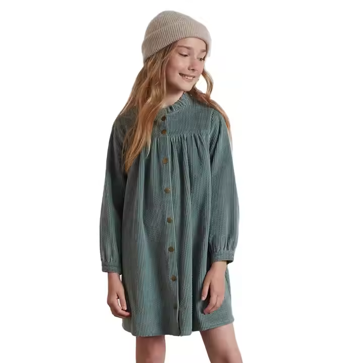 Custom Kids Garment Cotton Polyester Corduroy Fabric New Designer Dress Guangzhou Manufacturer