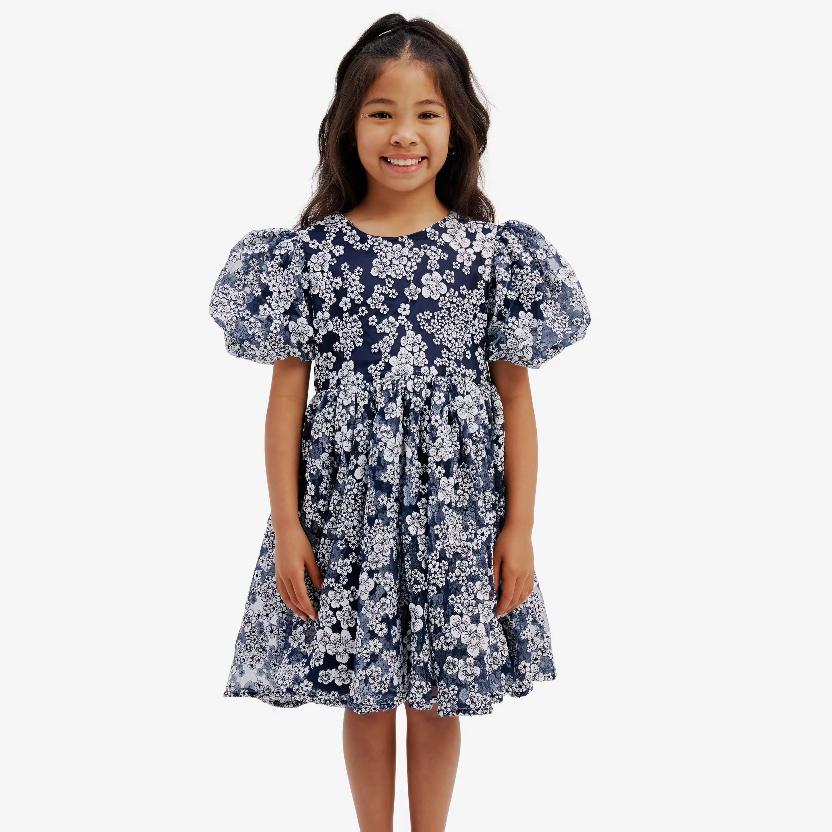 girls flower white dress